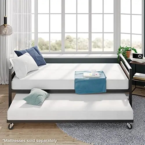 Multifunctional Metal Frame Sofa Bed With Trundle Living Room