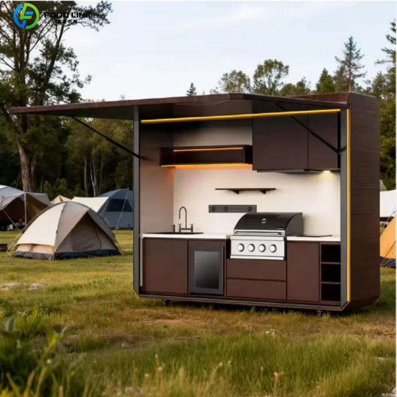 Outdoor Stainless Steel BBQ Pod With Sink And Fridge