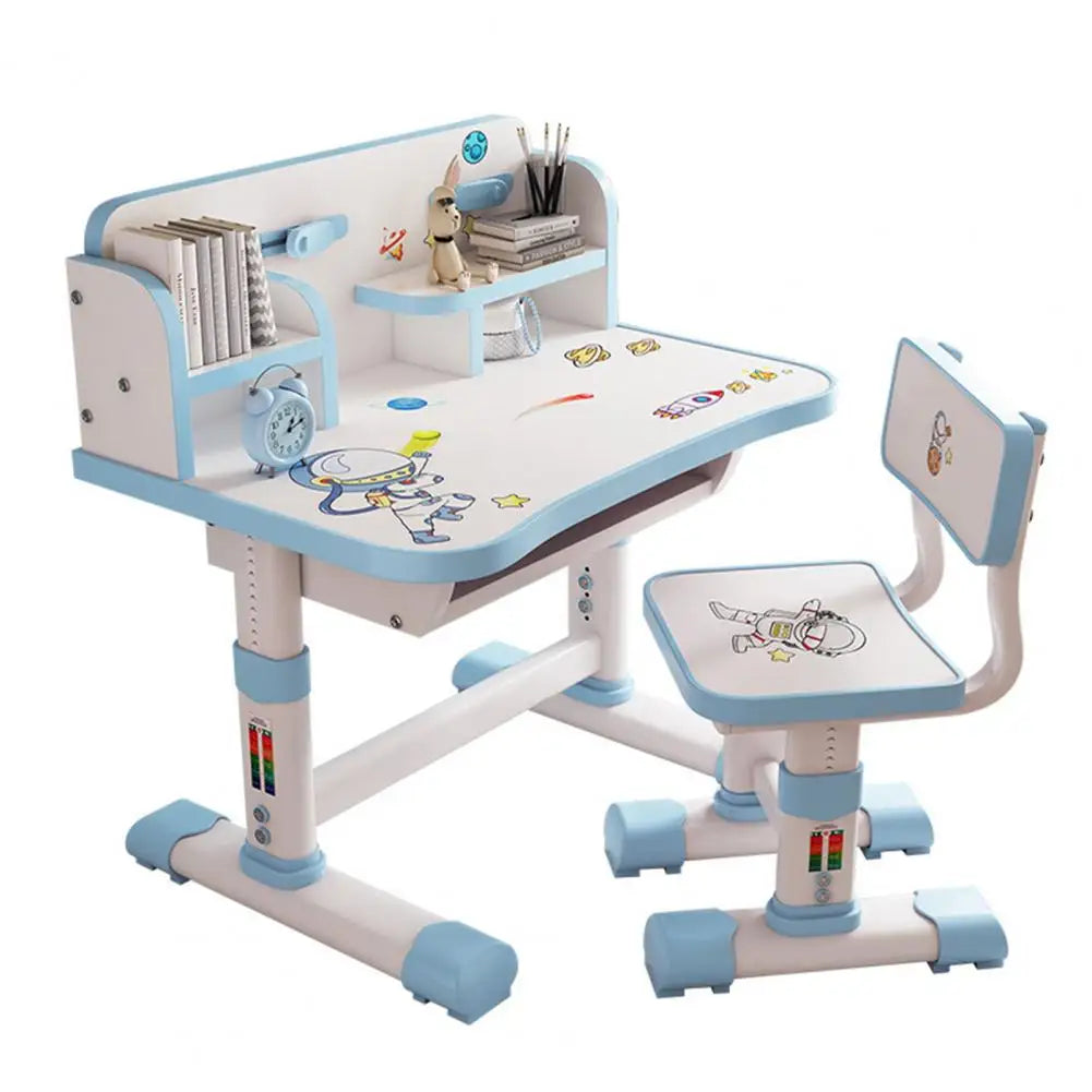 Kids Functional Desk And Chair Set With Writing Board