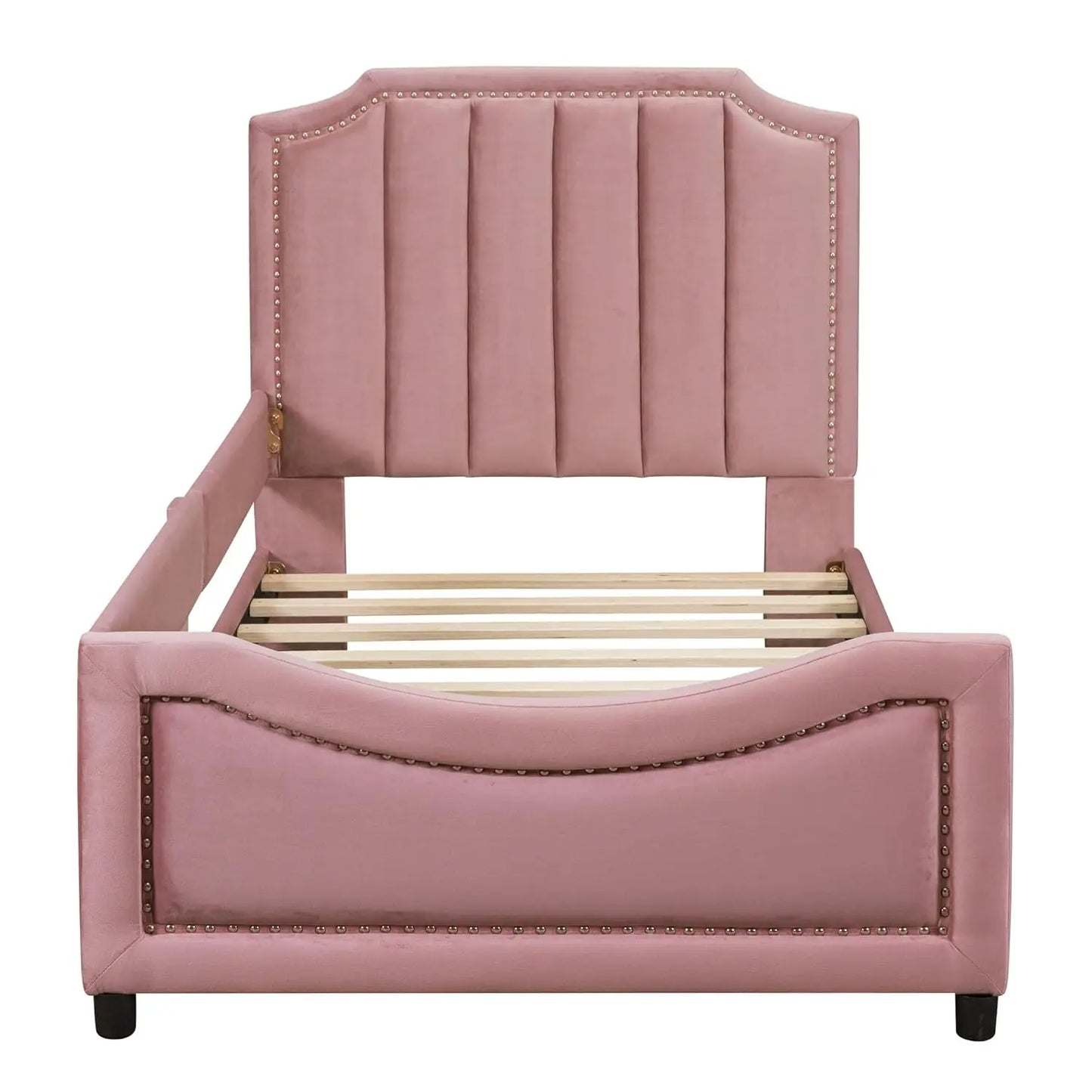 Upholstered Bed Frame With Belgrave Headboard And Slats