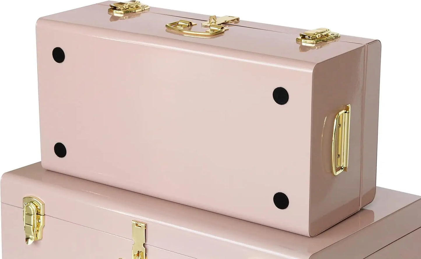 XMSJ Decorative Metal Box Storage Trunks Set Of Two