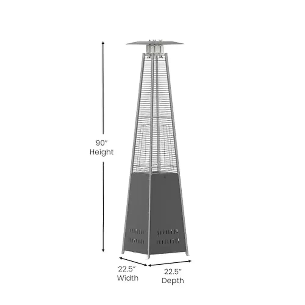 XMSJ Portable Gas Patio Heater 42000 BTU Stainless Steel