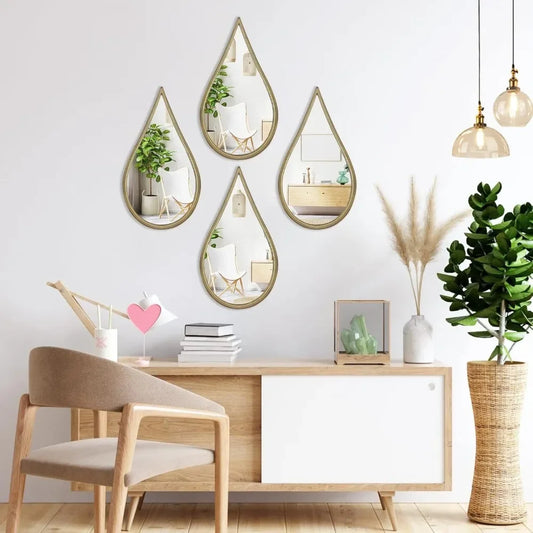 Teardrop Decorative Wall Mounted Mirror with Metal Frame for Any Room