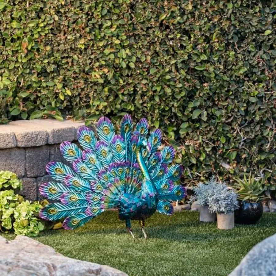Outdoor Peacock Yard Statue Garden Sculpture Decor