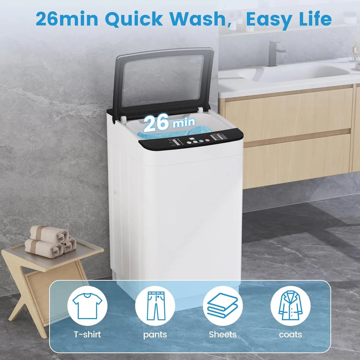 Portable Fully Automatic Washing Machine And Dryer Set