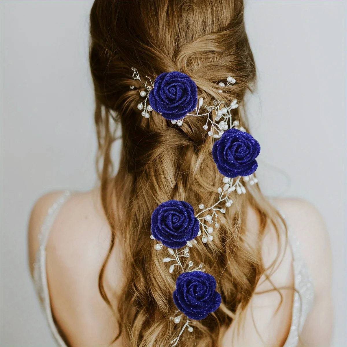 Artificial Rose Flowers Glitter Foam Roses With Stems Wedding