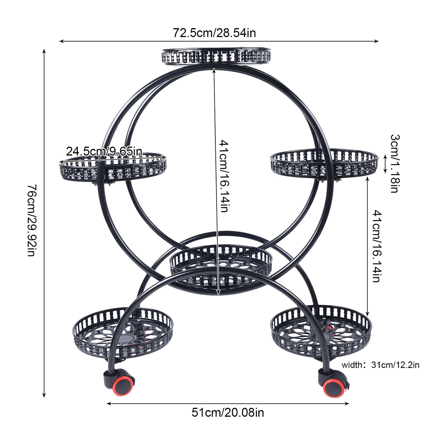 Bymaocar 4 Tier Wrought Iron Flower Plant Stand Display