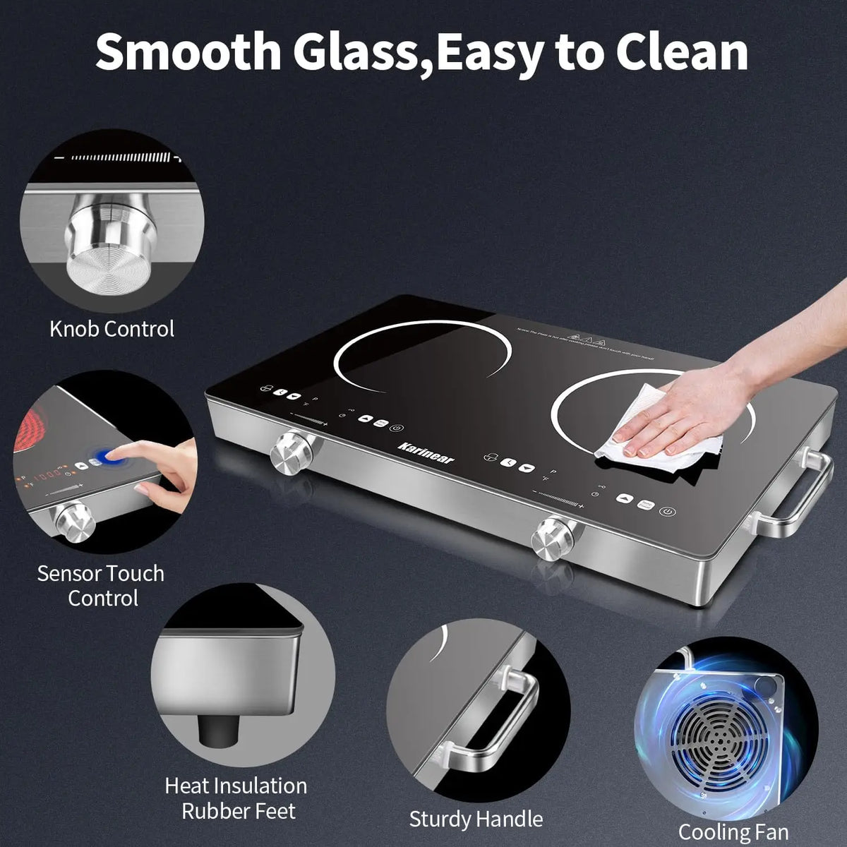 Karinear Ceramic Hob With Safety Lock And Touch Control