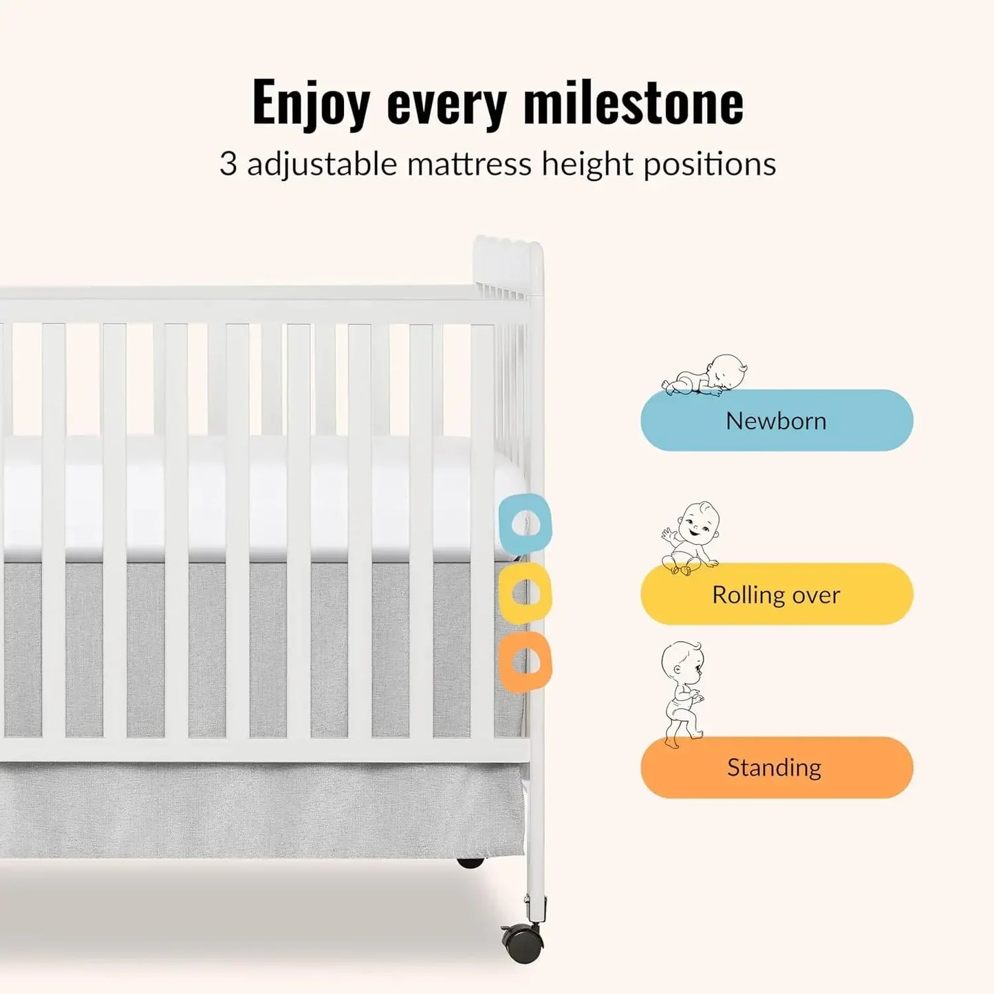Carson Classic 3-In-1 Convertible Baby Crib Greenguard Gold JPMA
