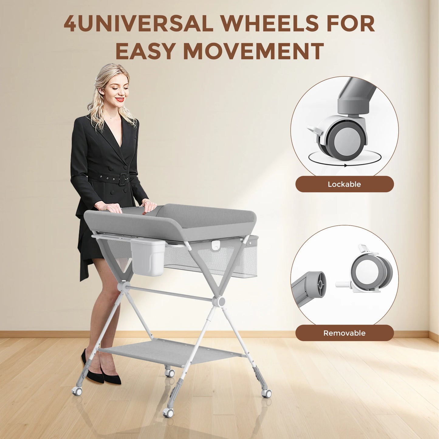 Devine In Out Foldable Baby Changing Table With Wheels
