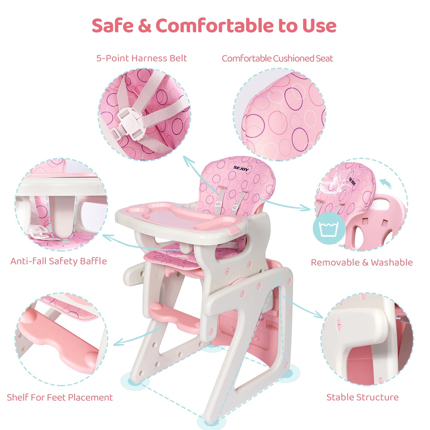 Devine In And Out Adjustable Baby High Chair Safe Quality