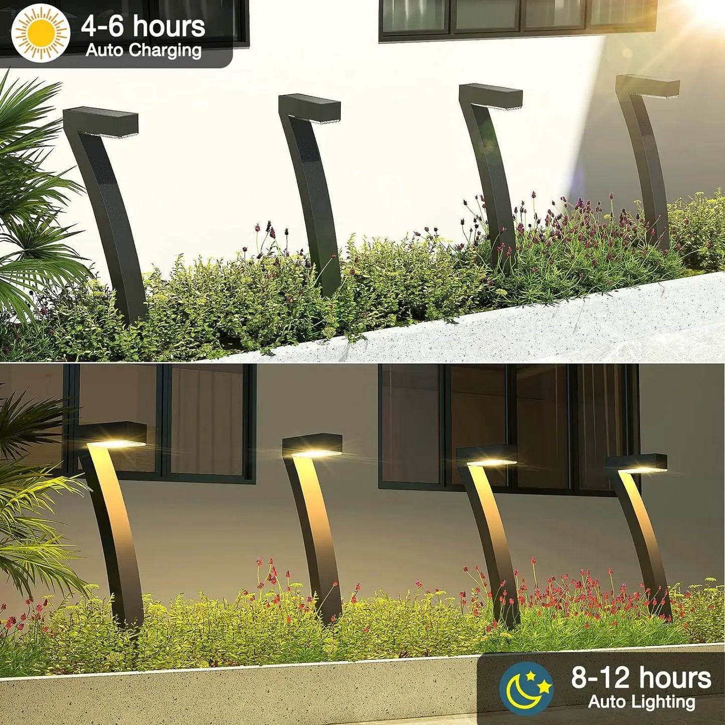 Bright Solar Outdoor Lights 6/12 Pack for Pathway Garden Landscape Lighting