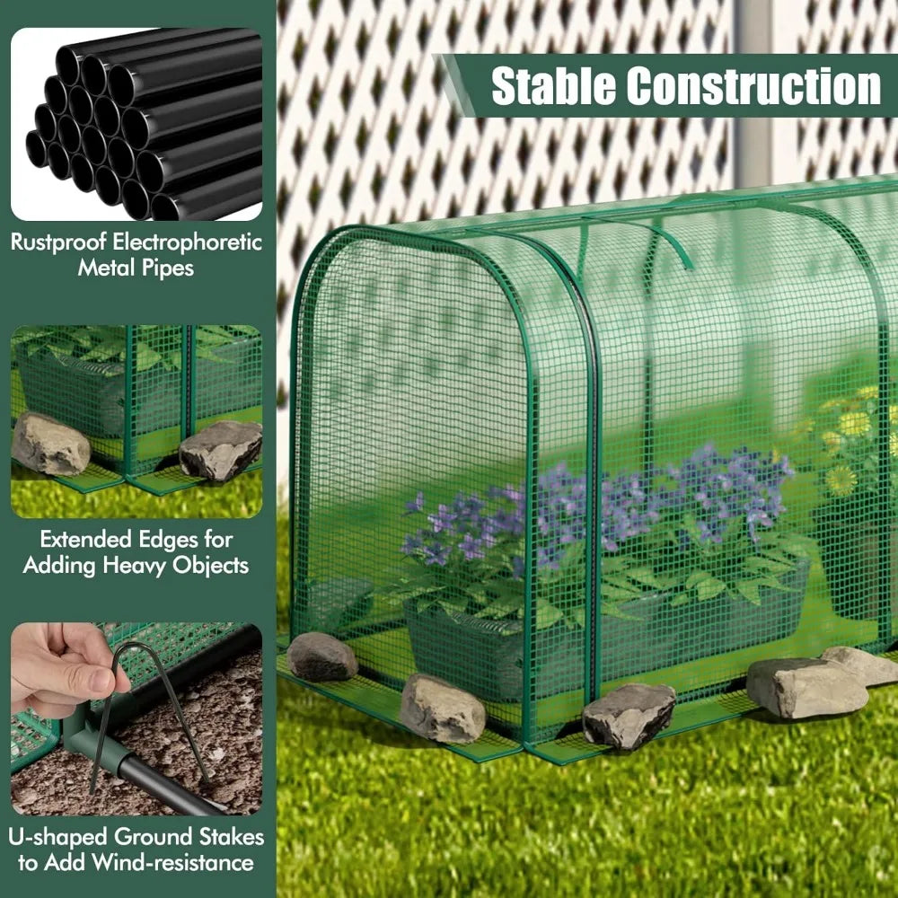 Happygrill Raised Garden Bed with Greenhouse Cover for Herbs and Vegetables