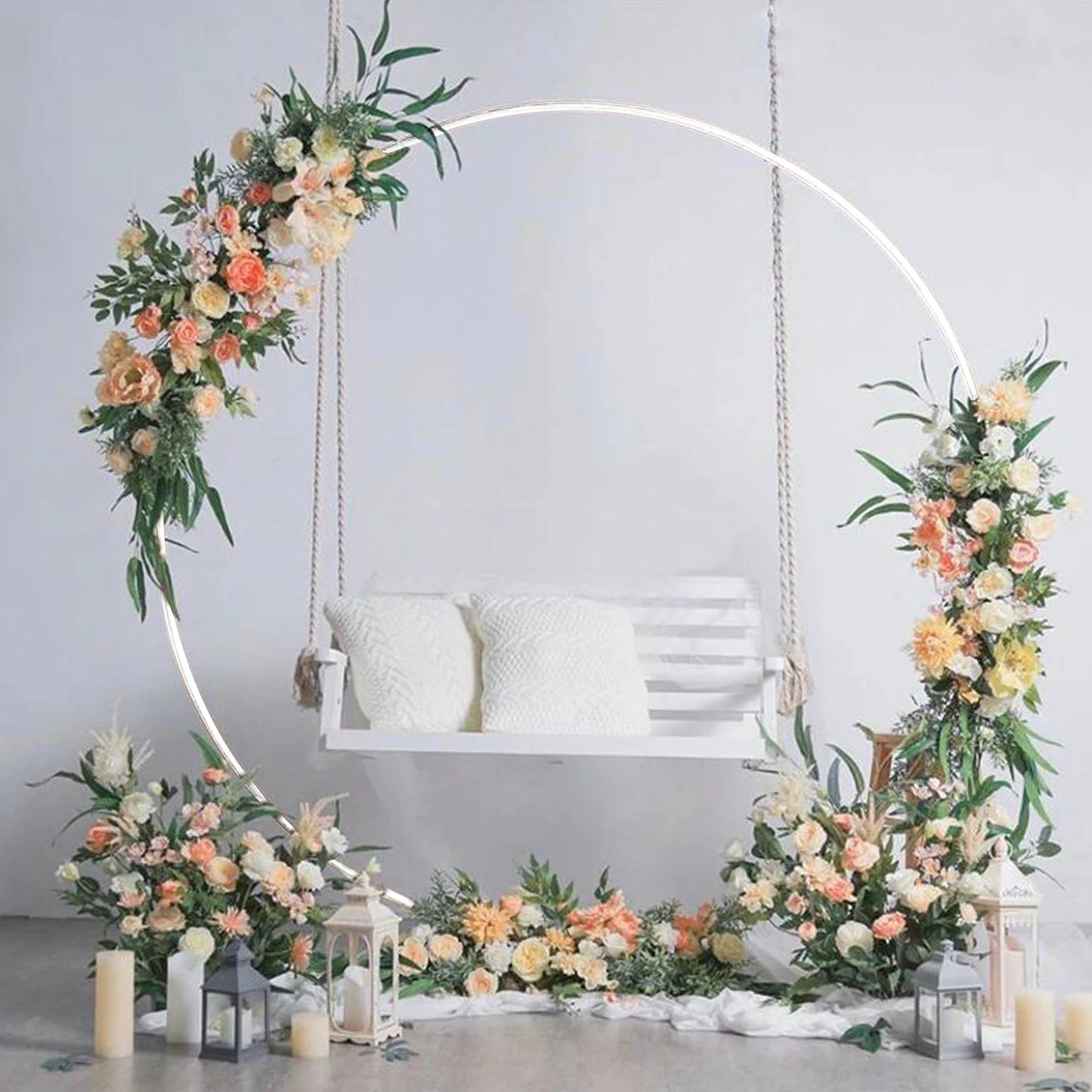 Nonecn Round Arch Backdrop Stand Metal Wedding Frame
