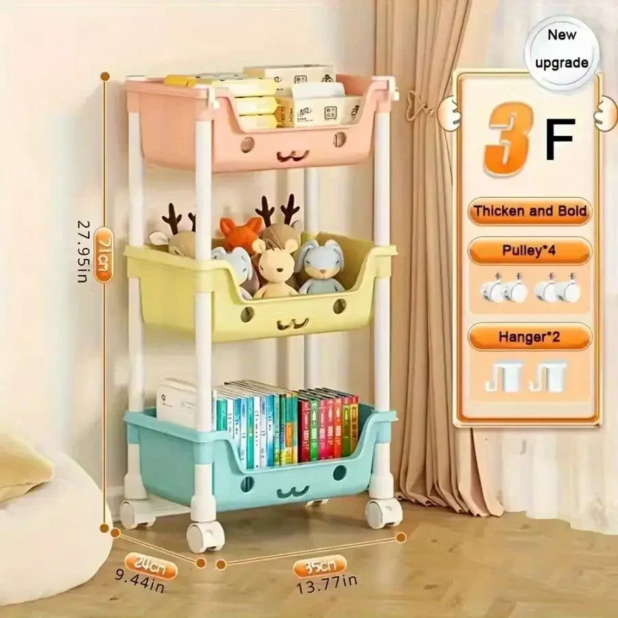 Bathroom Multifunctional Portable Storage Rack On Wheels