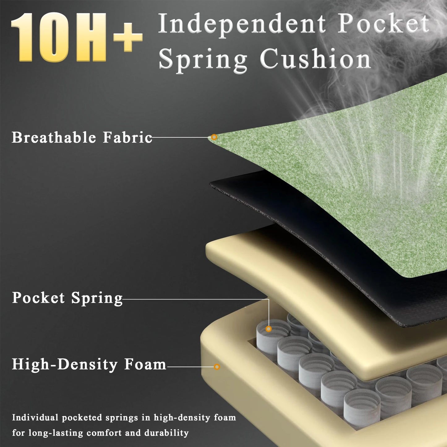 Ergonomic Gaming Chair With Pocketed Spring Cushion Footrest