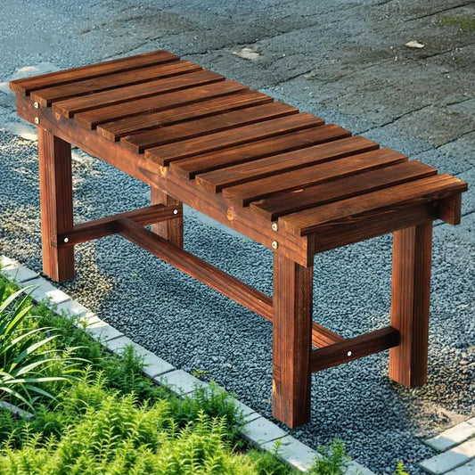 Outdoor Garden Bench Weatherproof Patio 2 Person Slat