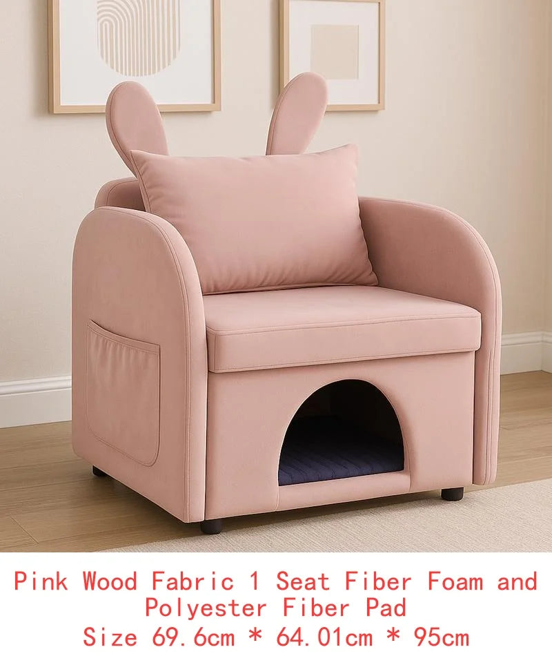 General Use Velvet Bunny Armchair Pet Hideaway Chair