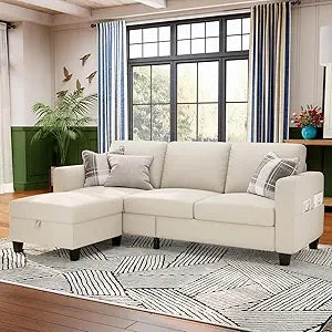 MKDK L Shaped Sectional Sofa With Washable Removable Cover