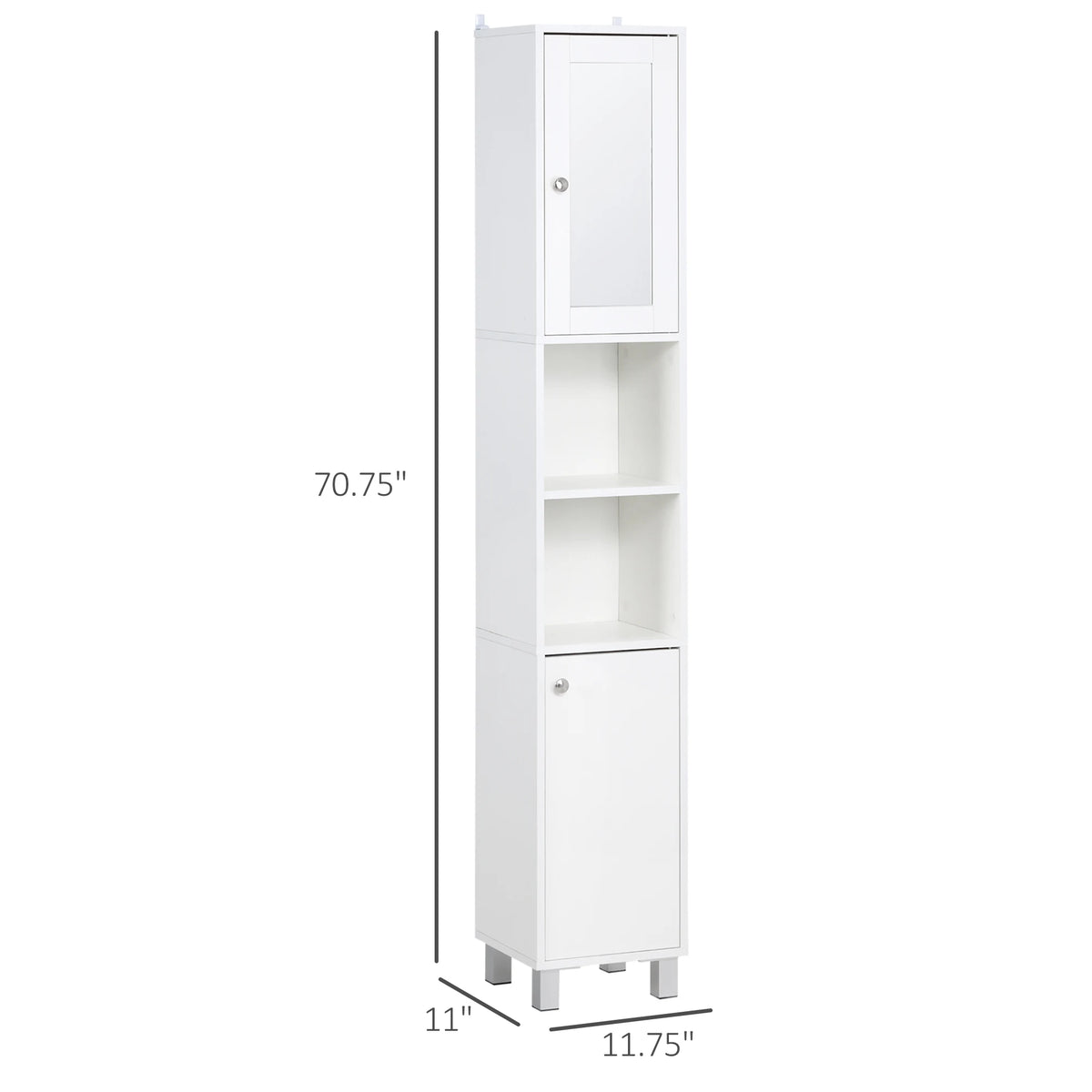 Kleankin Bathroom Storage Cabinet With Mirror And Adjustable Shelves