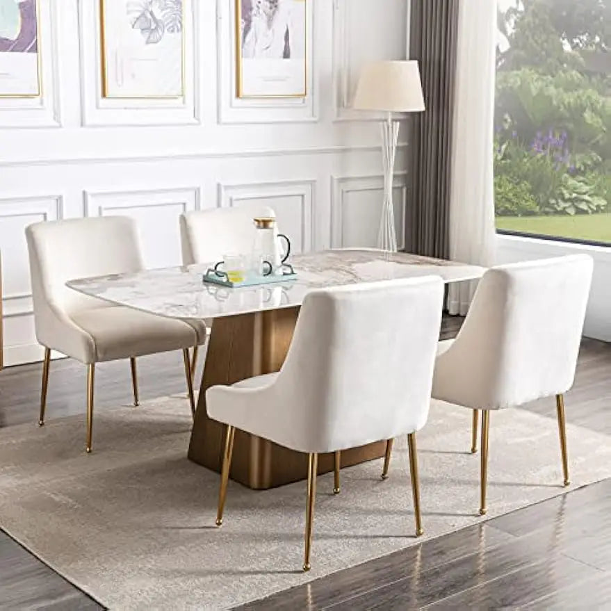 Ticify Modern Velvet Upholstered Dining Chairs Set Guest