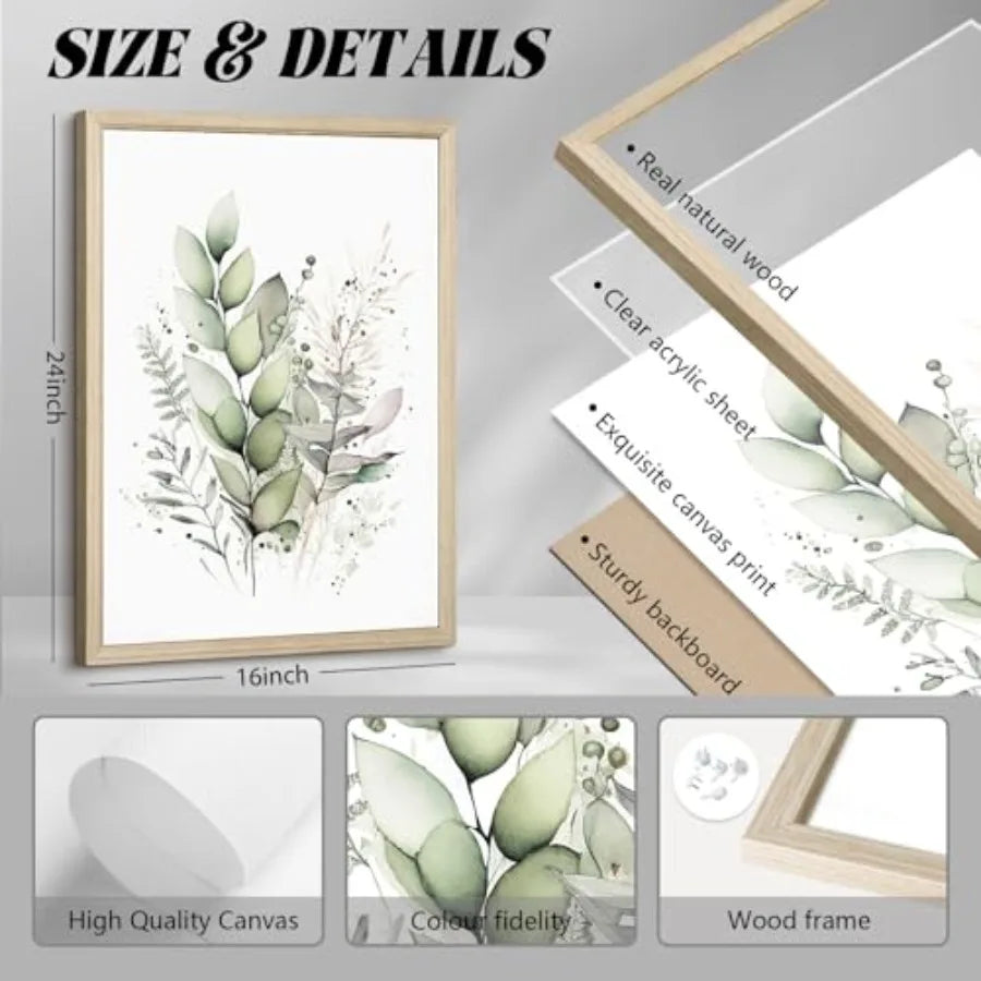Boho Floral Triptych Canvas Prints For Living Room