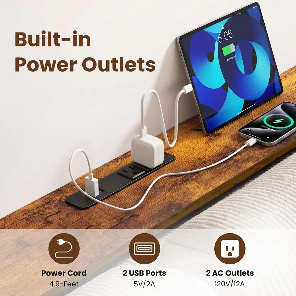 Narrow Console Table With Builtin Charging Stations