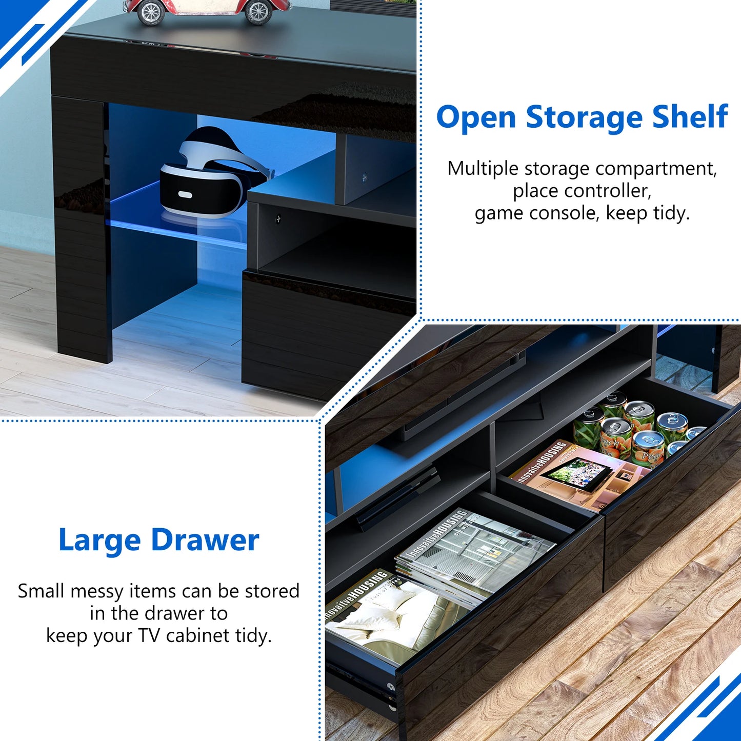 QiaoShiRen Modern TV Stand with Storage Drawers
