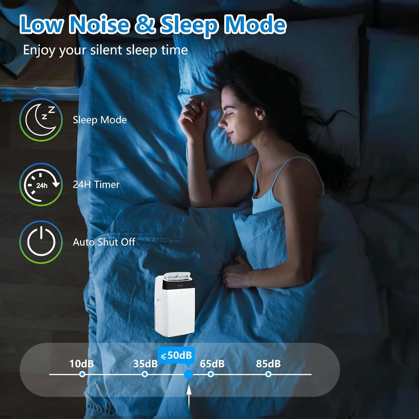 Adoolla 14000 BTU Portable Air Conditioner 3-In-1 Remote Control