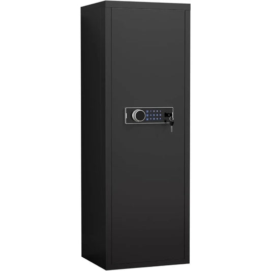 Heavy Duty Large Black Gun Cabinet with Electronic Lock and Dual Alarm System
