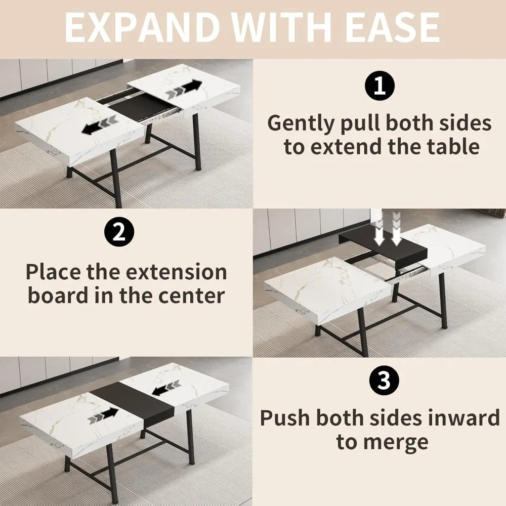 DAFIFY Extendable Dining Table With Silent Glide Extension