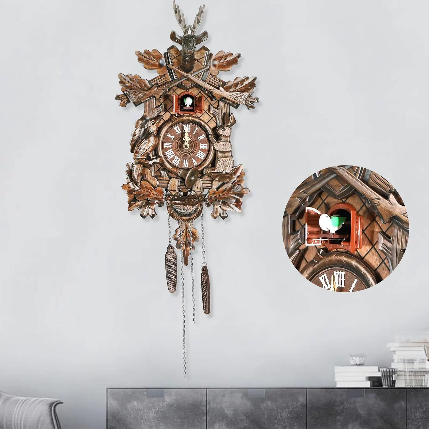 Cuckoo Wall Clock Black Forest Style For Living Room