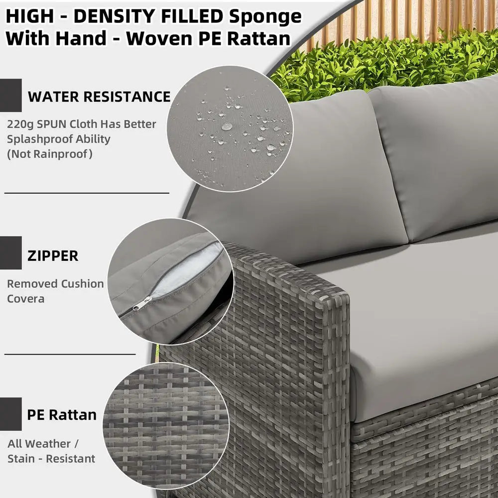 Outdoor All Weather Patio Furniture Set With Waterproof Cover