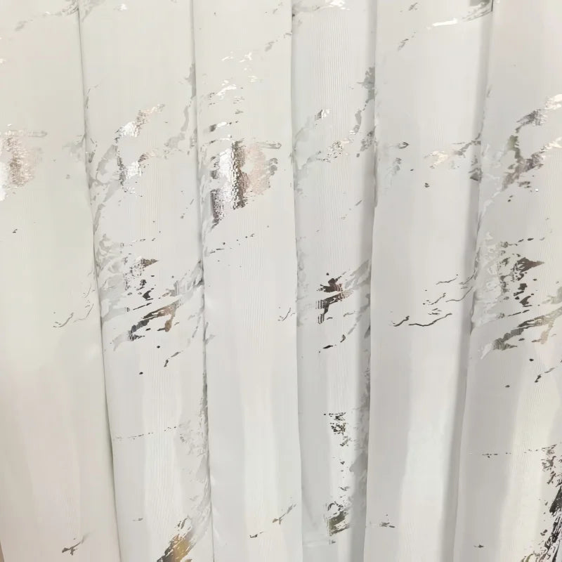 Choice Gilded Silver Plated Craft Shower Curtain Polyester Fabric