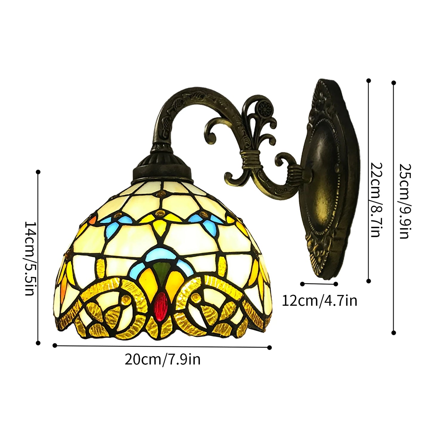 Indoor Vintage Dome Wall Lamp for Living Room Staircase