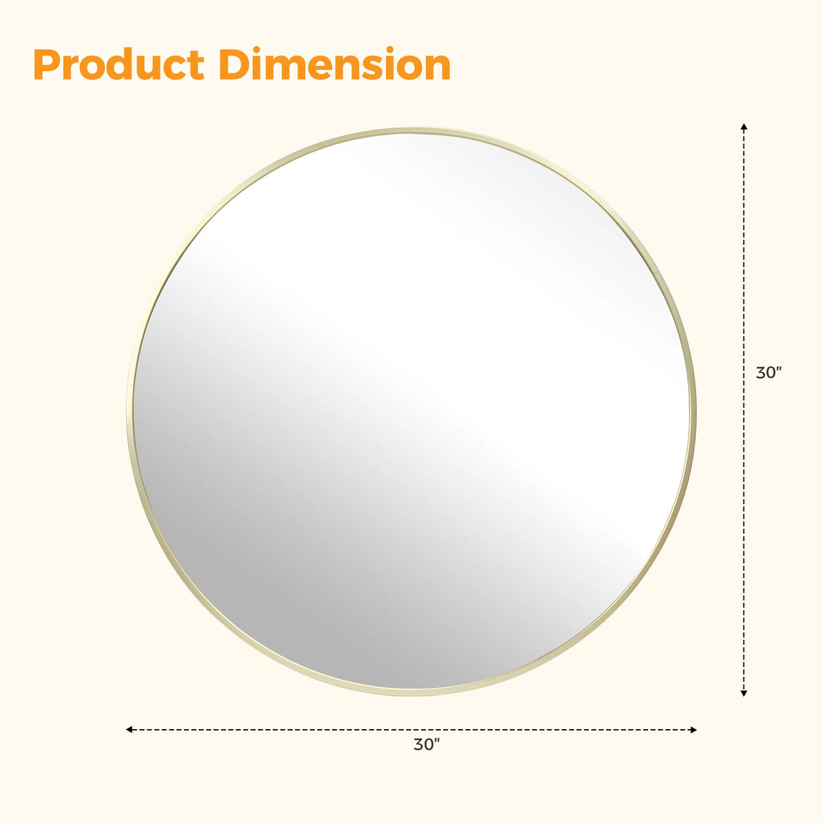 MCQ Round Wall Mirror Shatterproof Bathroom Decor For Home