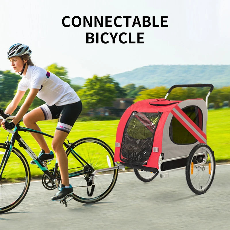 LanYuXuan Foldable Pet Stroller for Cats and Dogs Bicycle