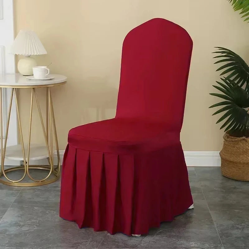 Pleated Spandex Chair Cover For Hotel Banquet And Wedding Events