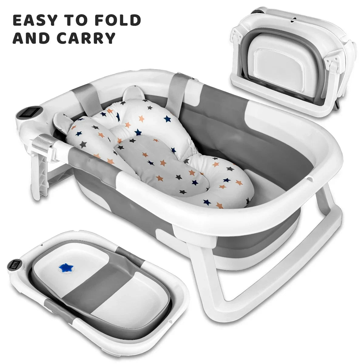 Devine In Out Temperature Sensing Foldable Baby Bathtub