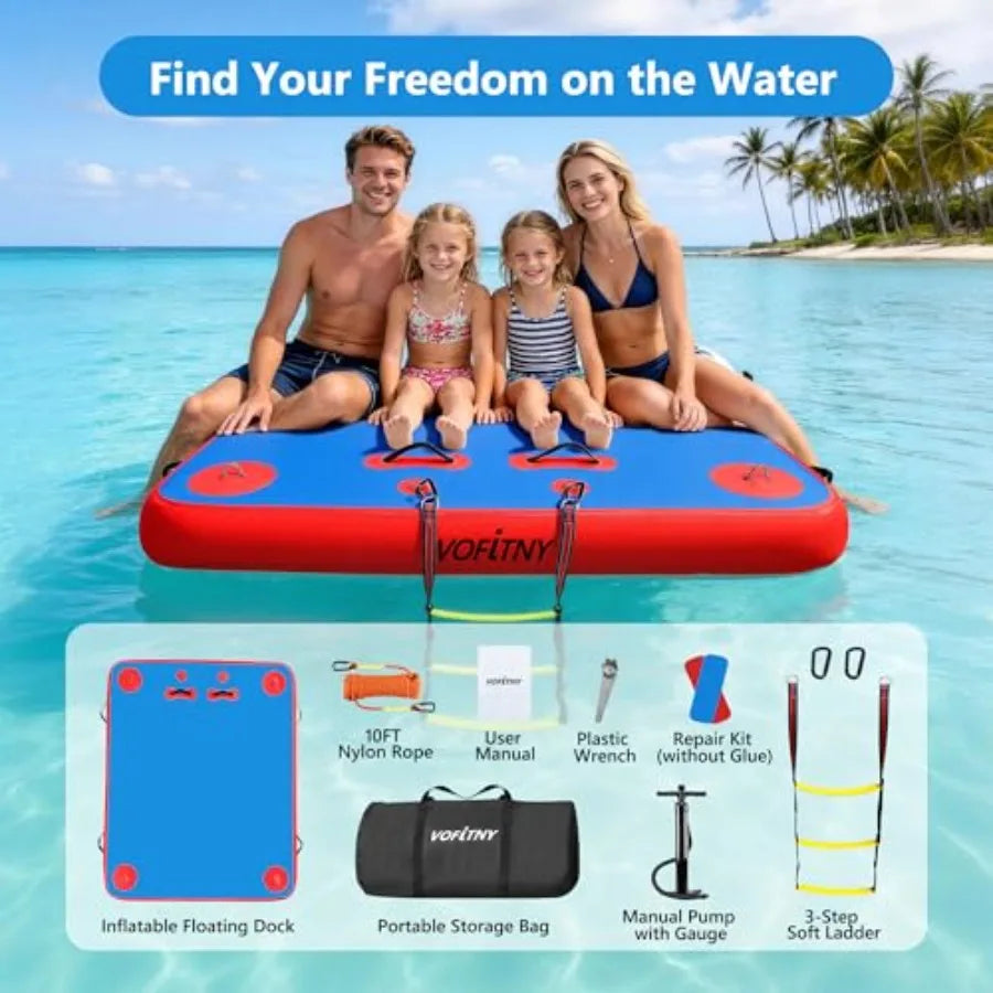 Inflatable Floating Dock For Lakes And Ocean Non Slip