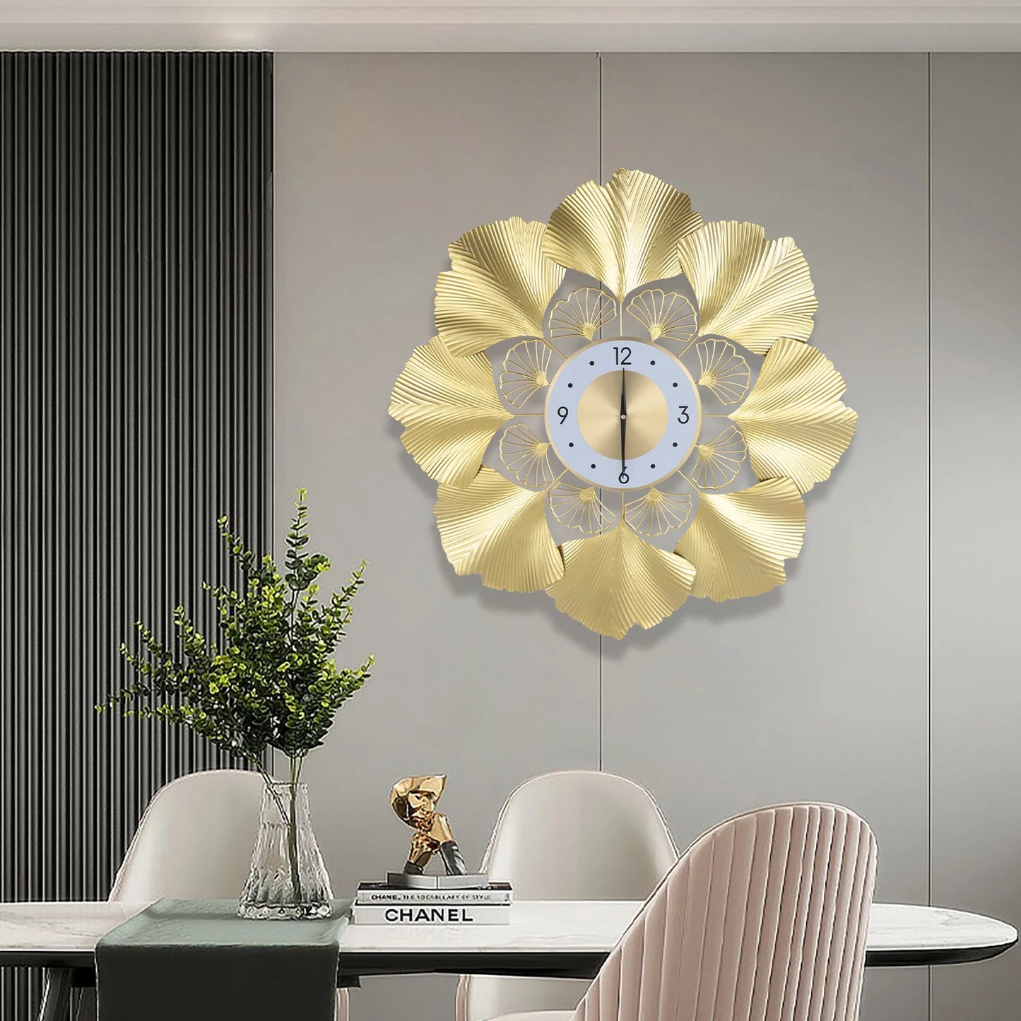 Ginkgo 3D Wall Clock Silent Movement Digital Display