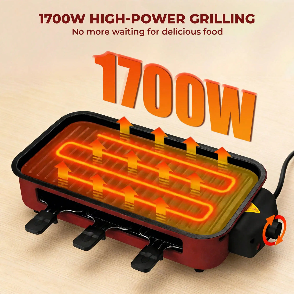 Electric Indoor Grill and Griddle With Removable Nonstick Plates