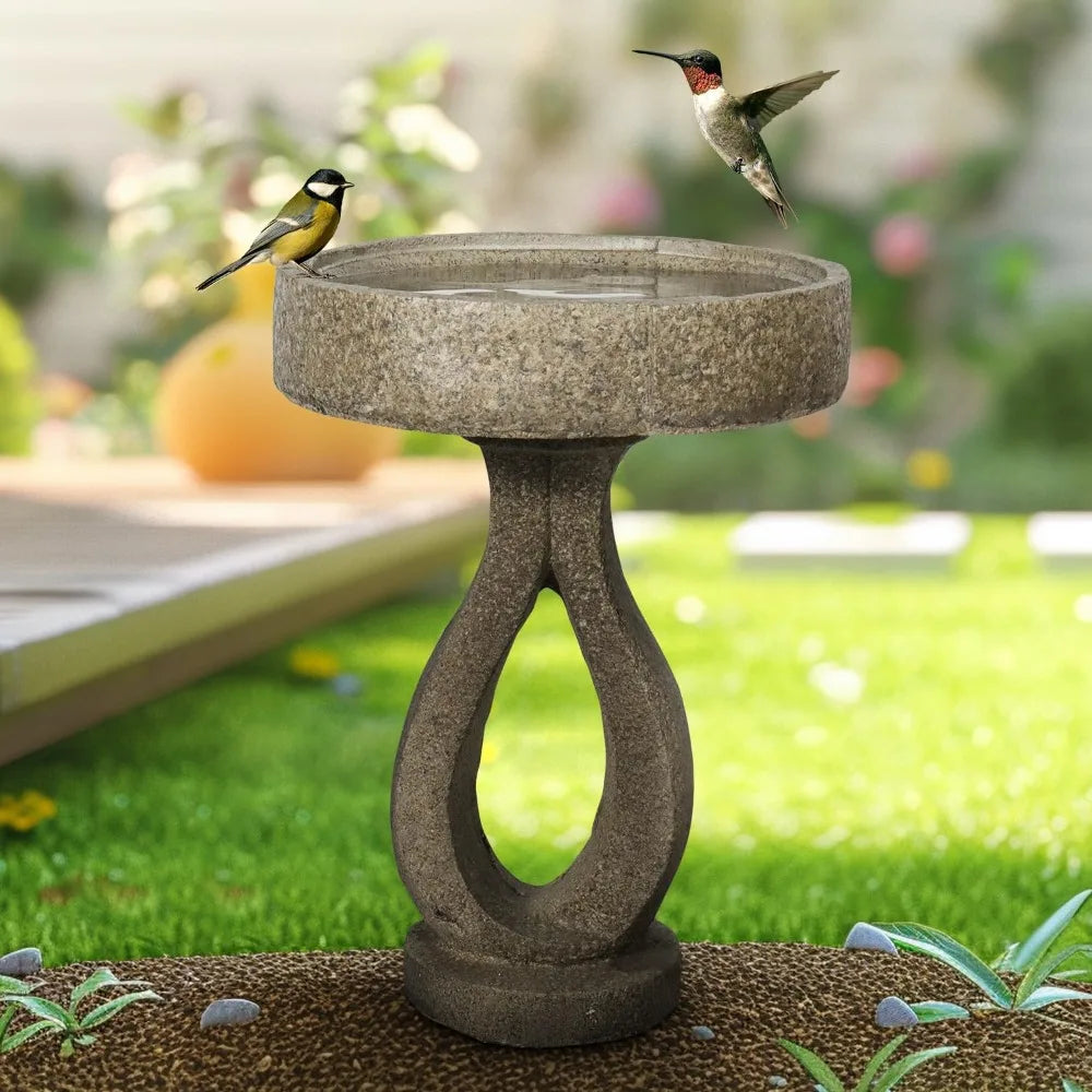 Concrete Modern Bird Bath Outdoor Garden Decor For Patios