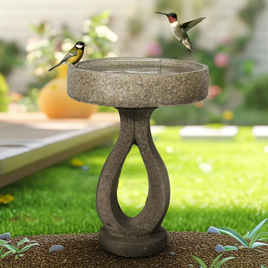 Concrete Modern Bird Bath Outdoor Garden Decor For Patios