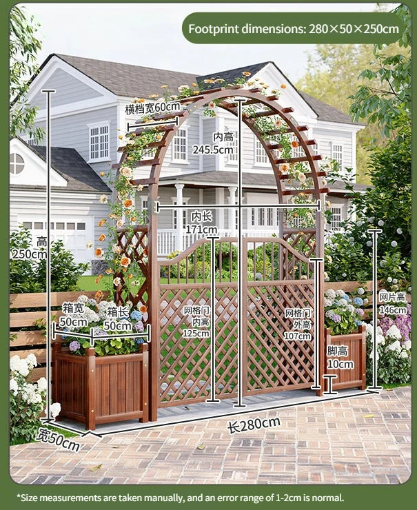 Outdoor Solid Wood Garden Arch Trellis Climbing Vines