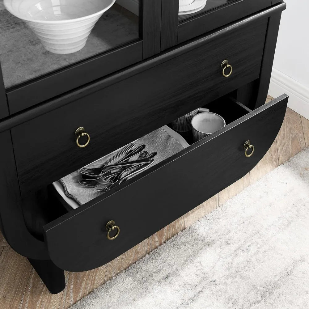 Nyx Arched Display Cabinet Modern Glass Doors And Drawers
