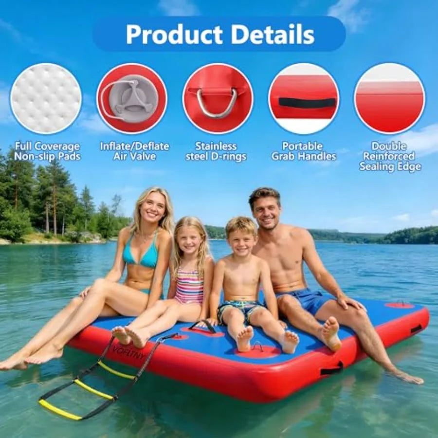 Inflatable Floating Dock For Lakes And Ocean Non Slip