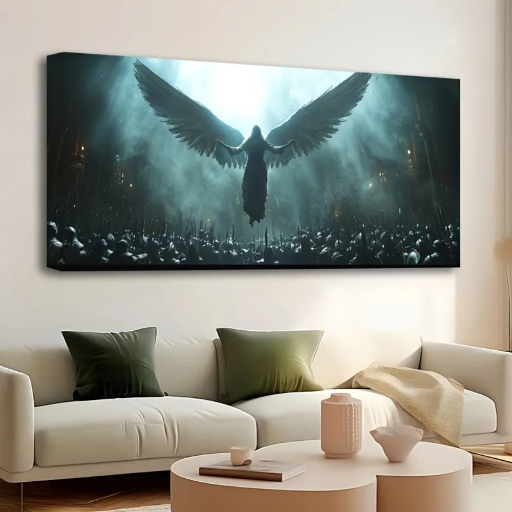 Pine Solid Wood Frame Dream Angel Canvas Wall Art for Living Room and Bedroom