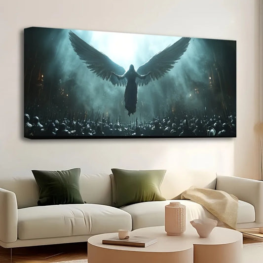 Pine Solid Wood Frame Dream Angel Canvas Wall Art for Living Room and Bedroom