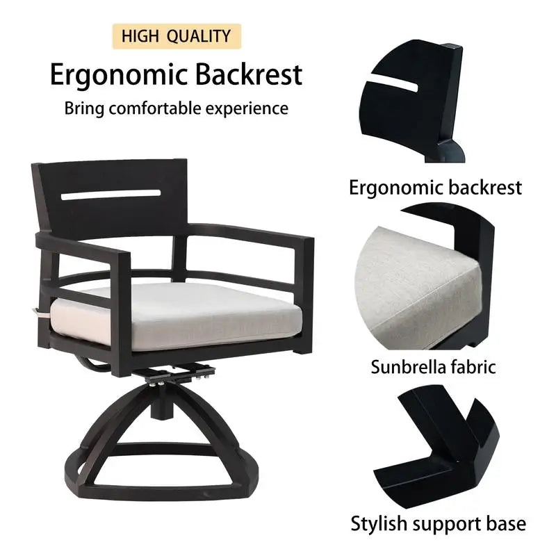 Outdoor Patio Furniture Aluminum Swivel Rockers Set